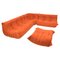 Orange Togo Sofa Set by Michel Ducaroy for Ligne Roset, Set of 4 1