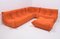 Orange Togo Sofa Set by Michel Ducaroy for Ligne Roset, Set of 4 4