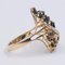 Vintage 14 Karat Gelbgold Ring mit Saphiren und Diamanten, 1970er 3