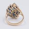 Vintage 14k Yellow Gold Ring With Sapphires and Diamonds, 1970s, Image 4