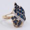 Vintage 14k Yellow Gold Ring With Sapphires and Diamonds, 1970s, Image 2