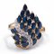 Vintage 14k Yellow Gold Ring With Sapphires and Diamonds, 1970s, Image 1