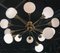 Großer Mid-Century Sputnik Kronleuchter aus Messing, Opalglas & Muranoglas 3