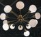 Large Mid-Century Brass, Opaline & Murano Glass Sputnik Chandelier 3