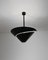 Kleine schwarze Mid-Century Modern Schnecken Decken- oder Wandlampe von Serge Mouille 2