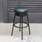 Grasso Stool in Green Leather & Black Lacquered Metal by Stephen Burks 3