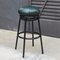 Grasso Stool in Green Leather & Black Lacquered Metal by Stephen Burks 2