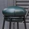 Grasso Stool in Green Leather & Black Lacquered Metal by Stephen Burks, Image 5