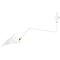 Mid-Century Modern White Wall Lamp with Rotating Curved Arm by Serge Mouille 1