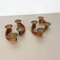 Modernist Danish Teak and Brass Candleholder, 1960s, Set of 4 2