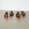 Modernist Danish Teak and Brass Candleholder, 1960s, Set of 4, Image 3