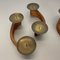 Modernist Danish Teak and Brass Candleholder, 1960s, Set of 4, Image 5