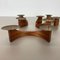 Modernist Danish Teak and Brass Candleholder, 1960s, Set of 4 10