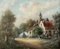Jean Emile Vallet, pueblo rural, siglo XIX, óleo sobre lienzo, enmarcado, Imagen 4