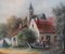 Jean Emile Vallet, pueblo rural, siglo XIX, óleo sobre lienzo, enmarcado, Imagen 5