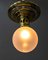 Jugendstil Ceiling Lamp with Original Opaline Glass Shade, 1900s 10