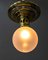 Jugendstil Deckenlampe mit Original Opalglas Schirm, 1900er 10