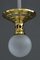 Jugendstil Deckenlampe mit Original Opalglas Schirm, 1900er 4