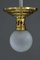 Jugendstil Ceiling Lamp with Original Opaline Glass Shade, 1900s 6