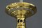 Jugendstil Deckenlampe mit Original Opalglas Schirm, 1900er 17