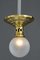 Jugendstil Deckenlampe mit Original Opalglas Schirm, 1900er 13