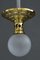 Jugendstil Deckenlampe mit Original Opalglas Schirm, 1900er 2