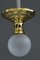 Lampada da soffitto Jugendstil con paralume in vetro opalino, inizio XX secolo, Immagine 2