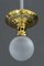 Jugendstil Ceiling Lamp with Original Opaline Glass Shade, 1900s 5