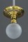 Lampada da soffitto Jugendstil con paralume in vetro opalino, inizio XX secolo, Immagine 5