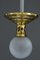 Jugendstil Ceiling Lamp with Original Opaline Glass Shade, 1900s 3