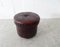 Red Patchwork Leather Stool on Roles with Storage Compartment 1