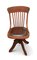 19th Century Polished Brown Leather Bentwood Victorian Revolving Desk Chair Finished with Brass Stud Detailing, 1800s 4