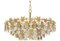 Large Gilt Brass and Crystal Glass Chandelier from Palwa, Germany, 1960s 2