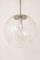 Lámpara colgante Limburg grande de cromo con bola de vidrio transparente, años 70, Imagen 4