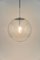 Lámpara colgante Limburg grande de cromo con bola de vidrio transparente, años 70, Imagen 2