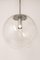 Lámpara colgante Limburg grande de cromo con bola de vidrio transparente, años 70, Imagen 8