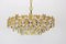 Large Gilt Brass and Crystal Chandelier, Palwa, Germany, 1960s 5