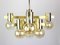 Large Brass Chandelier in the Style of Sciolari, Italy, 1960s, Image 9