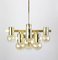 Large Brass Chandelier in the Style of Sciolari, Italy, 1960s, Image 5