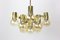Large Brass Chandelier in the Style of Sciolari, Italy, 1960s 7