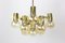 Large Brass Chandelier in the Style of Sciolari, Italy, 1960s, Image 7