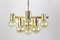 Large Brass Chandelier in the Style of Sciolari, Italy, 1960s 4