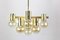 Large Brass Chandelier in the Style of Sciolari, Italy, 1960s, Image 4