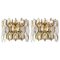 Golden Gilded Brass and Crystal Sconces by Palwa, Germany, 1970s, Set of 2 1