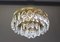 German Brass and Crystal Glass Flushmount by Palwa, 1970, Image 2