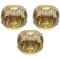 German Brass and Amber Glass Sconces or Flushmount by Limburg, 1960s, Set of 2, Image 1