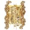 German Golden Gilded Brass and Crystal Sconce by Palwa, 1960s 1