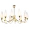 Large Glass Classic Chandelier in the Style of Stilnovo, 1950s 1