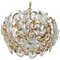 Small Gilt Brass and Crystal Glass Encrusted Chandelier by Palwa, Germany 1970s, Image 1