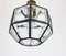 1 of 2 Iron and Clear Glass Pendant Lights by Limburg, Germany, 1960s 3